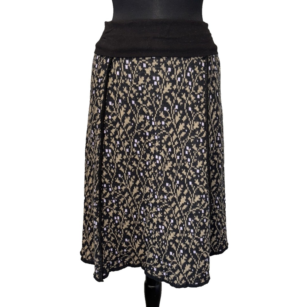 NEW Green 3 Berries Vines A Line Skirt Size M Black Brown 4 Panel High Rise USA‎